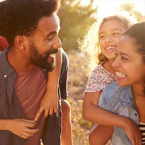 Family laughing